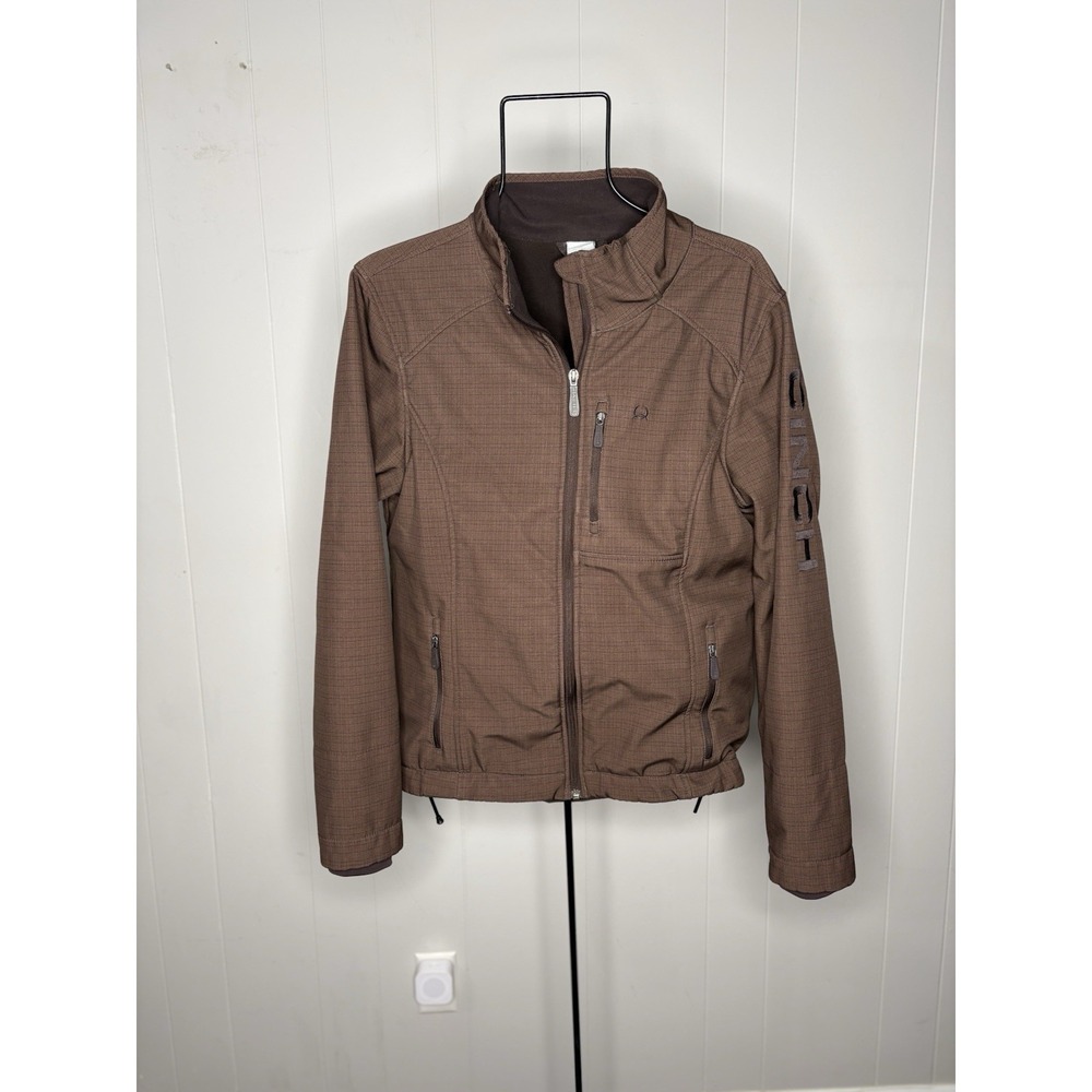 Cinch Concealed Carry Women's Sz L Large Bonded Jacket Brown Western Soft Shell